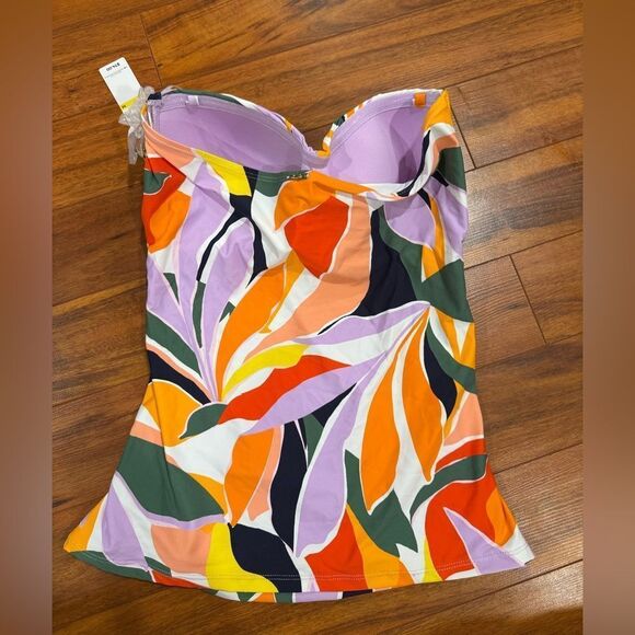 Anne Cole Women's Twist Front Shirred Bandeau Tankini Swim Top NWT - Picture 4 of 6